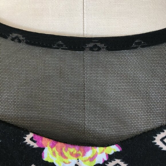 [Xhilaration] Black Geometric / Rose Print Sleeveless Sundress | XL | Good - Picture 8 of 12